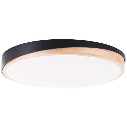 Brilliant - Світлодіодний стельовий світильник з регулюванням яскравості BAARLO LED/36W/230V 3000-6500K діаметр 50 см чорний/каучукове дерево + пульт дистанційного керування - FSC сертифіковано
