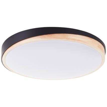 Brilliant - Світлодіодний стельовий світильник з регулюванням яскравості BAARLO LED/36W/230V 3000-6500K діаметр 50 см чорний/каучукове дерево + пульт дистанційного керування - FSC сертифіковано