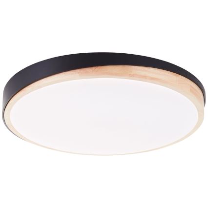 Brilliant - Світлодіодний стельовий світильник з регулюванням яскравості BAARLO LED/36W/230V 3000-6500K діаметр 50 см чорний/каучукове дерево + пульт дистанційного керування - FSC сертифіковано