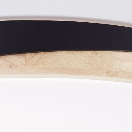 Brilliant - Світлодіодний стельовий світильник з регулюванням яскравості BAARLO LED/36W/230V 3000-6500K діаметр 50 см чорний/каучукове дерево + пульт дистанційного керування - FSC сертифіковано