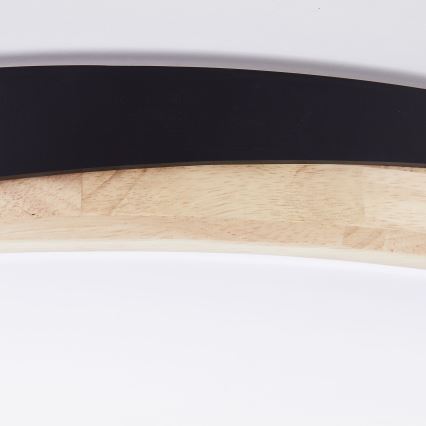 Brilliant - Світлодіодний стельовий світильник з регулюванням яскравості BAARLO LED/36W/230V 3000-6500K діаметр 50 см чорний/каучукове дерево + пульт дистанційного керування - FSC сертифіковано