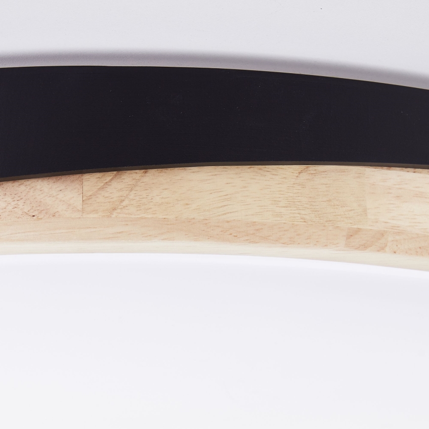 Brilliant - Світлодіодний стельовий світильник з регулюванням яскравості BAARLO LED/36W/230V 3000-6500K діаметр 50 см чорний/каучукове дерево + пульт дистанційного керування - FSC сертифіковано