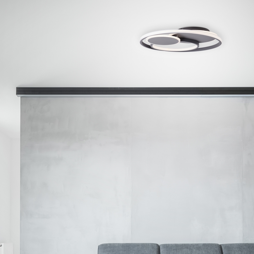 Brilliant - Світлодіодний стельовий світильник з регулюванням яскравості RUNDA LED/50W/230V 3000-6500K чорний + пульт дистанційного керування