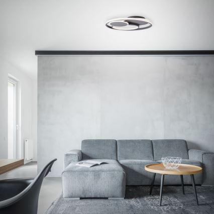 Brilliant - Світлодіодний стельовий світильник з регулюванням яскравості RUNDA LED/50W/230V 3000-6500K чорний + пульт дистанційного керування