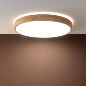 Brilliant - LED стельовий світильник з регулюванням яскравості SLIMLINE LED/60W/230V 3000-6500K діаметр 45 см з гевеєвої деревини + пульт дистанційного керування