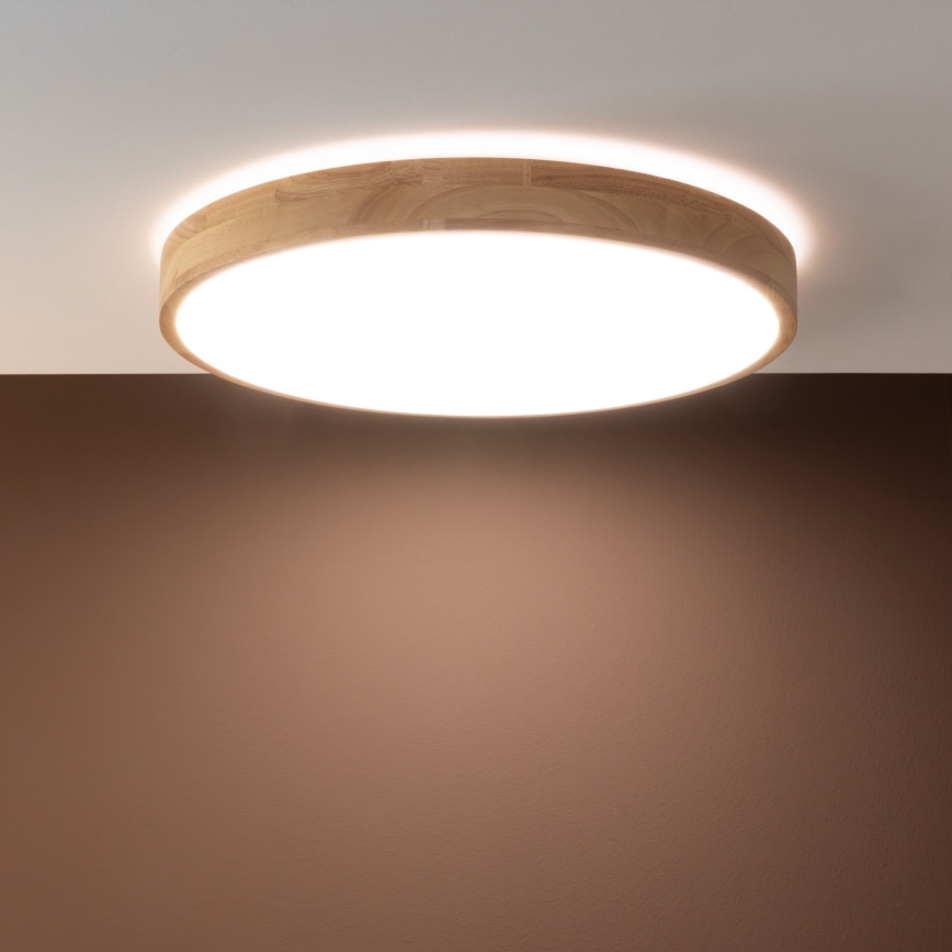 Brilliant - LED стельовий світильник SLIMLINE, з регульованою яскравістю, LED/60 Вт/230 В, 3000–6500 К, діаметр 45 см, гевея + пульт дистанційного керування