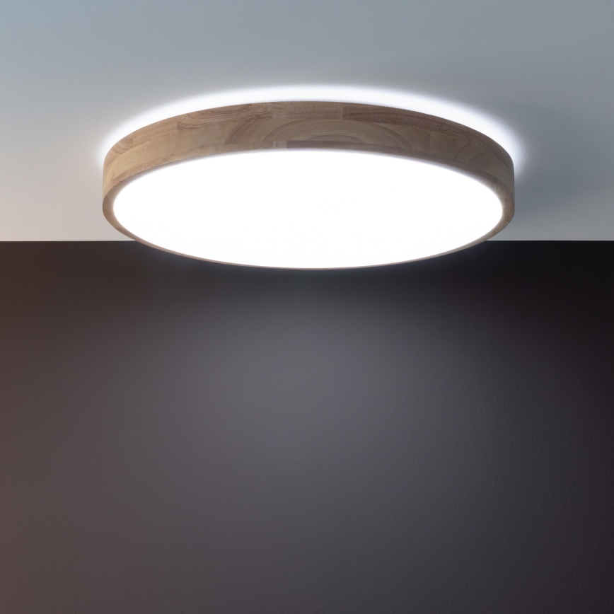 Brilliant - LED стельовий світильник SLIMLINE, з регульованою яскравістю, LED/60 Вт/230 В, 3000–6500 К, діаметр 45 см, гевея + пульт дистанційного керування
