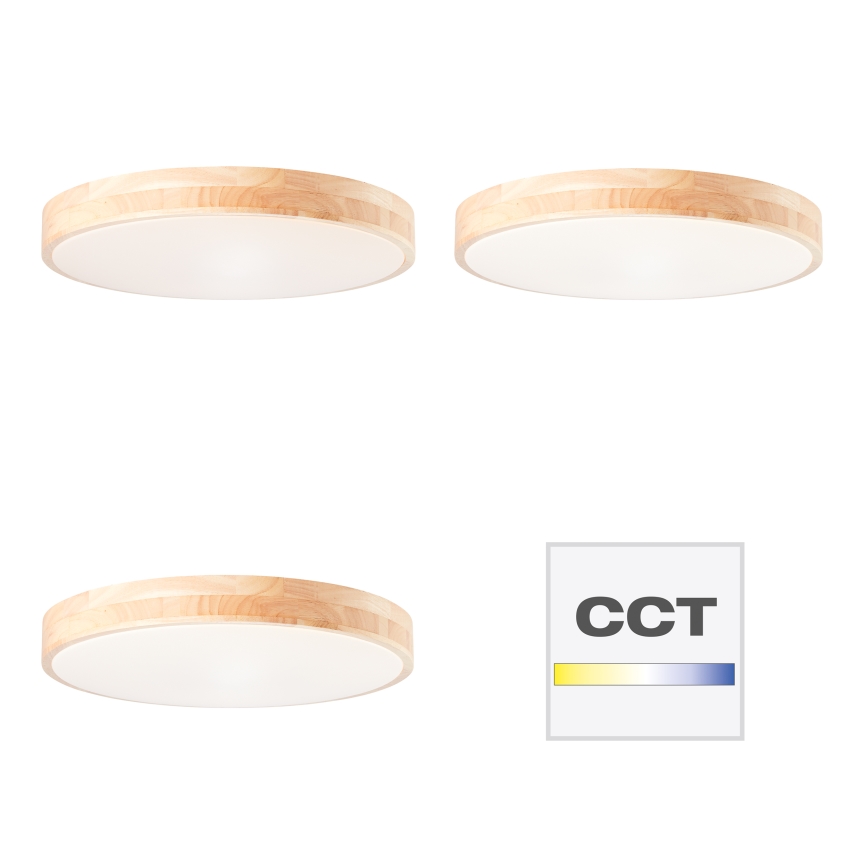 Brilliant - LED стельовий світильник SLIMLINE, з регульованою яскравістю, LED/60 Вт/230 В, 3000–6500 К, діаметр 45 см, гевея + пульт дистанційного керування