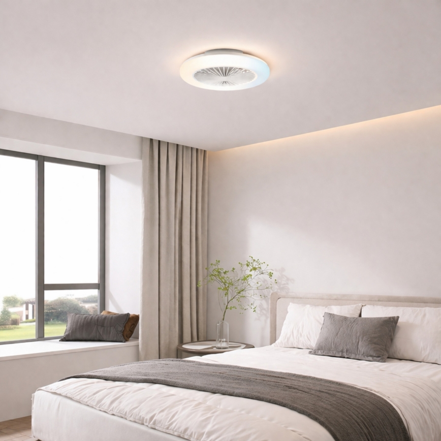 Brilliant - LED-затемнюваний стельовий світильник з вентилятором MONTERO LED/20W/230V 2700-6500K діам. 42 см білий + пульт дистанційного керування