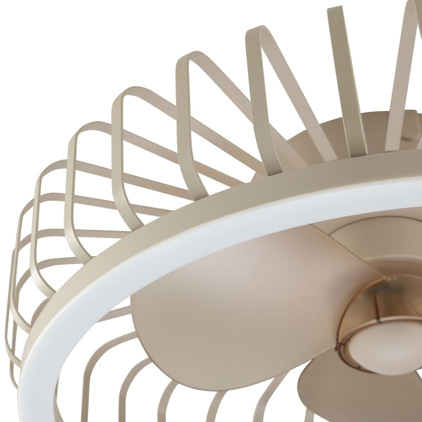 Brilliant - LED стельовий світильник з вентилятором CAPO LED/36W/230V 2700-6500K з регульованою яскравістю, діаметр 48 см, бежевий + пульт дистанційного керування