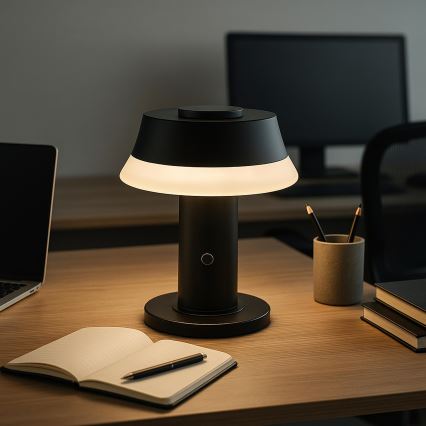 Brilliant - диммируемая аккумуляторная сенсорная настольная лампа KINICH LED/2,5W/5V 2700K 2600 mAh чёрная