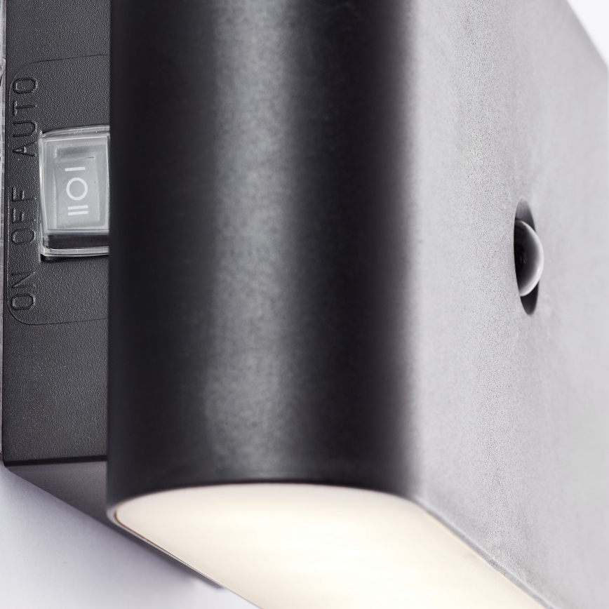 Brilliant - Светильник настенный уличный с датчиком, аккумуляторный, LED XINO LED/3W/5V 3600 mAh IP44, черный