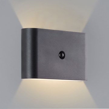 Brilliant - LED Вуличний акумуляторний настінний світильник з датчиком XINO LED/3W/5V IP44 чорний