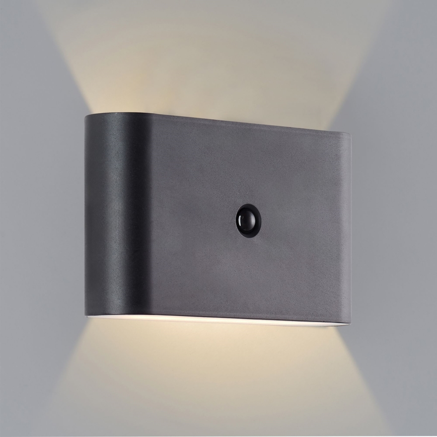 Brilliant - LED Вуличний акумуляторний настінний світильник з датчиком XINO LED/3W/5V IP44 чорний