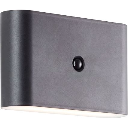 Brilliant - LED Вуличний акумуляторний настінний світильник з датчиком XINO LED/3W/5V IP44 чорний