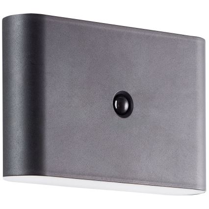 Brilliant - LED Вуличний акумуляторний настінний світильник з датчиком XINO LED/3W/5V IP44 чорний