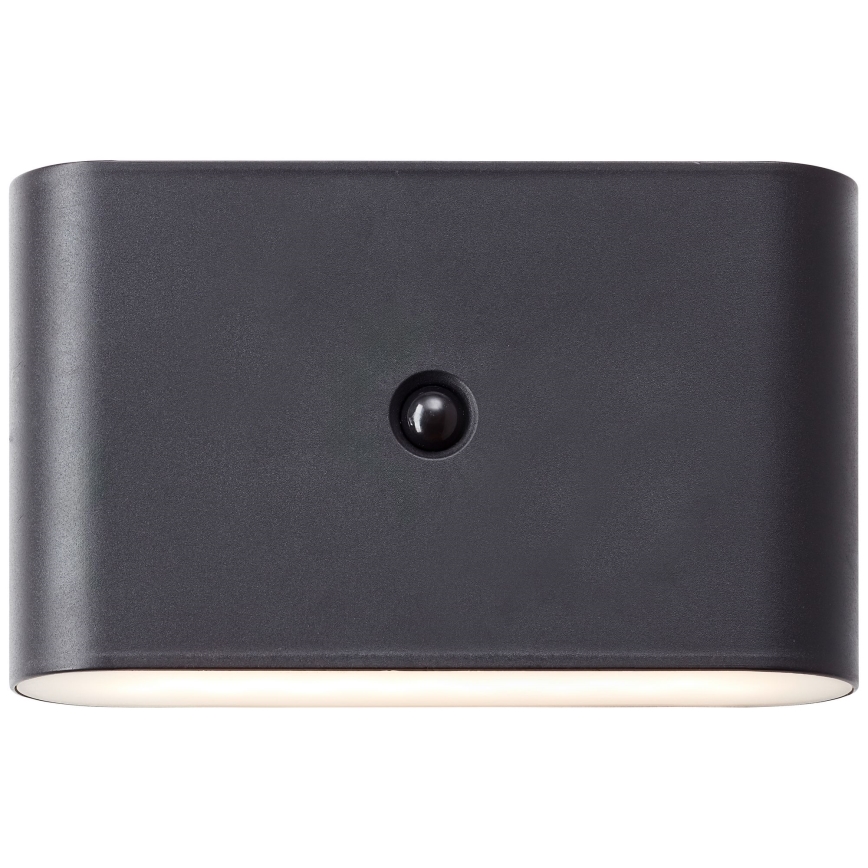 Brilliant - LED Вуличний акумуляторний настінний світильник з датчиком XINO LED/3W/5V IP44 чорний