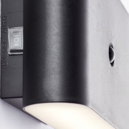 Brilliant - LED Вуличний акумуляторний настінний світильник з датчиком XINO LED/3W/5V IP44 чорний