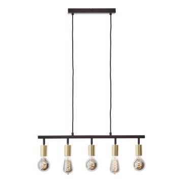 Brilliant - Люстра на тросе TIFFANY 5xE27/28W/230V черный/латунь