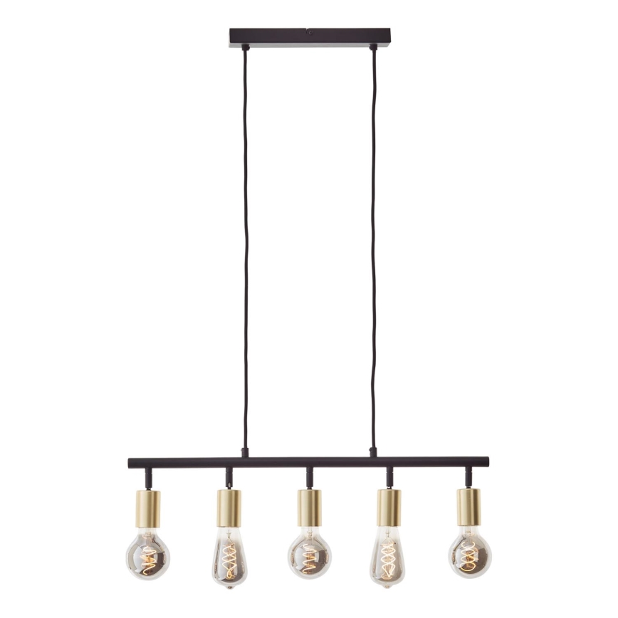 Brilliant - Люстра на тросе TIFFANY 5xE27/28W/230V черный/латунь