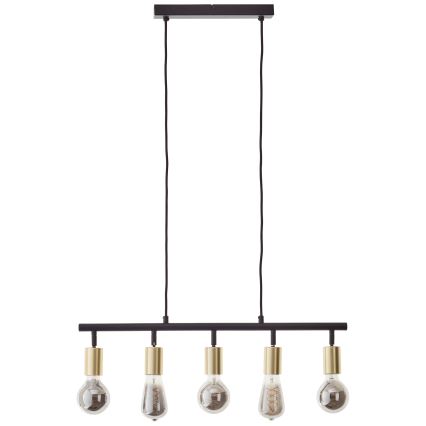 Brilliant - Люстра на тросе TIFFANY 5xE27/28W/230V черный/латунь