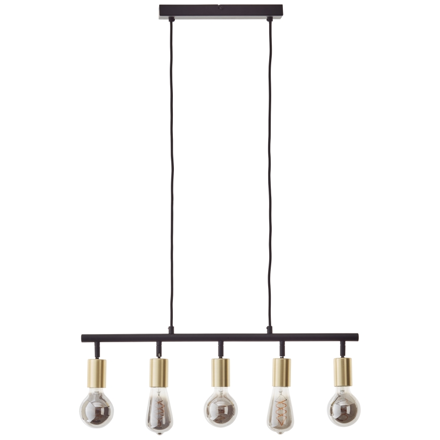 Brilliant - Люстра на тросе TIFFANY 5xE27/28W/230V черный/латунь