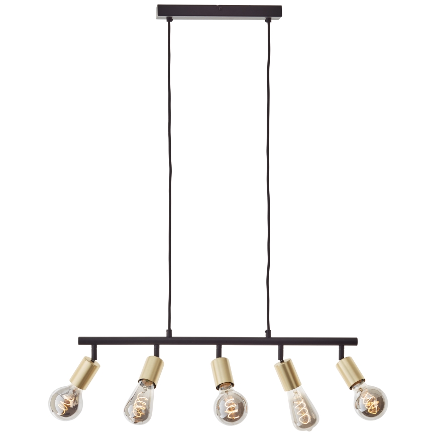 Brilliant - Люстра на тросе TIFFANY 5xE27/28W/230V черный/латунь
