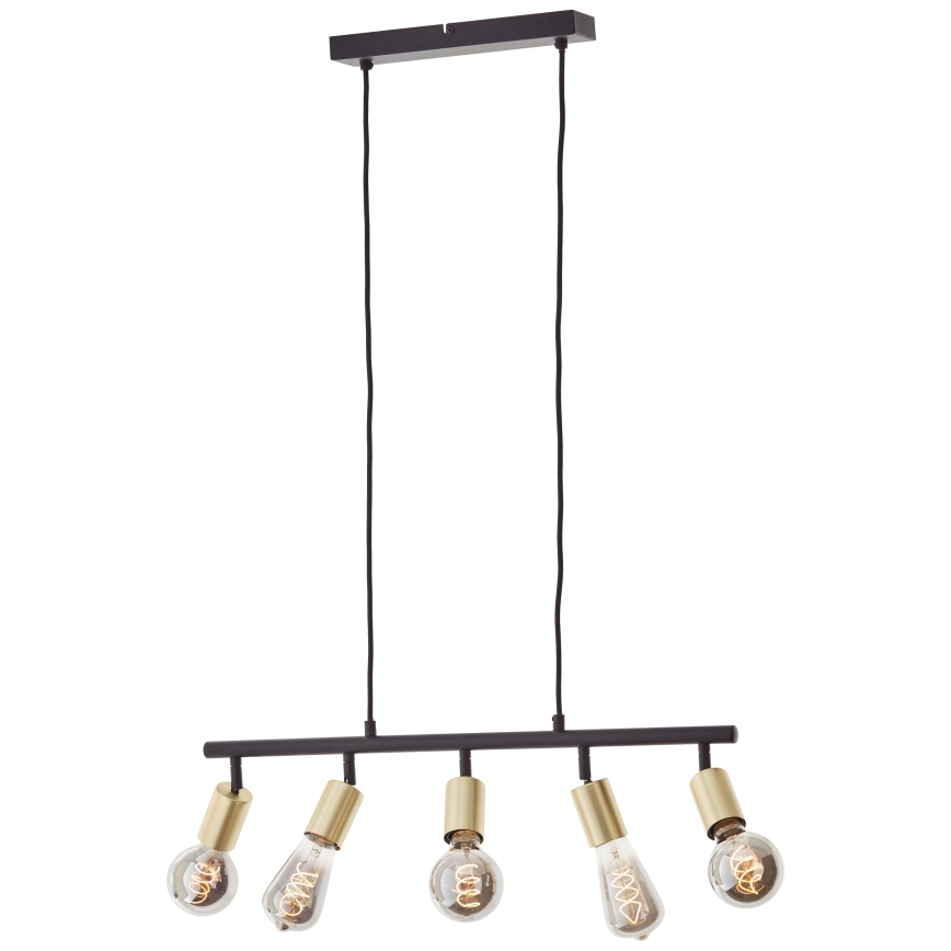 Brilliant - Люстра на тросе TIFFANY 5xE27/28W/230V черный/латунь