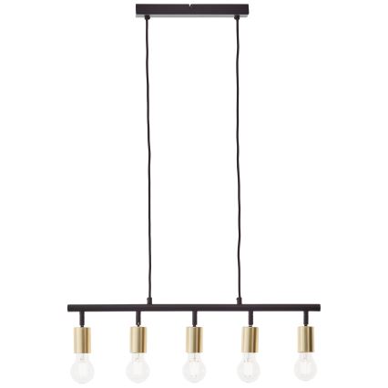 Brilliant - Люстра на тросе TIFFANY 5xE27/28W/230V черный/латунь