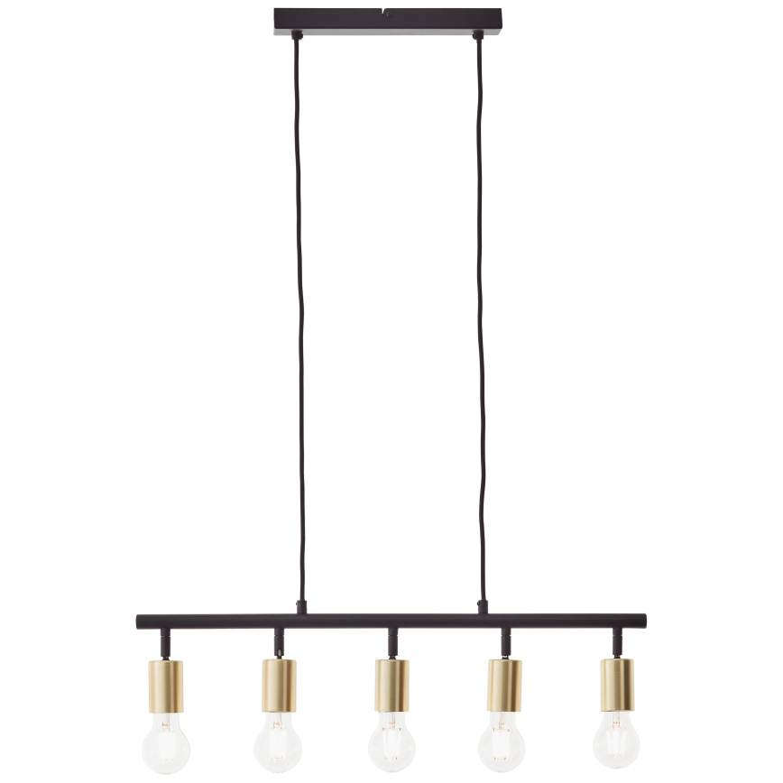 Brilliant - Люстра на тросе TIFFANY 5xE27/28W/230V черный/латунь