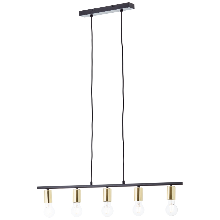 Brilliant - Люстра на тросі KERRY 5xE27/40W/230V чорна/латунна