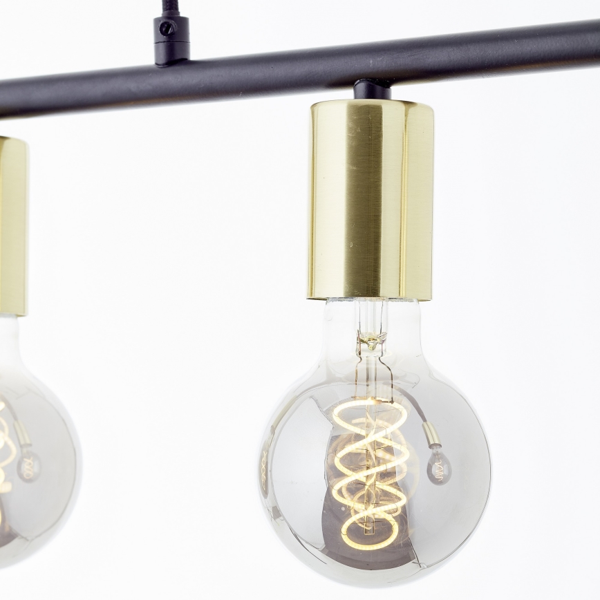 Brilliant - Люстра на тросі KERRY 5xE27/40W/230V чорна/латунна