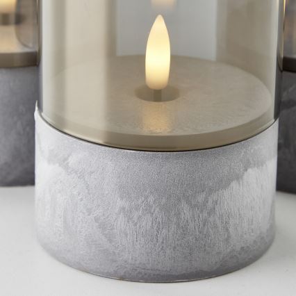 Brilliant - НАБІР 3x LED-свічок BOUGIE LED/2xAA IP44 сірий/димчастий