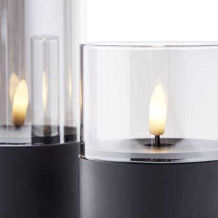 Brilliant - НАБОР из 3 LED-свечей BOUGIE LED/2xAA IP44 чёрные/дымчатые