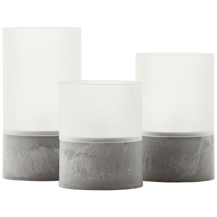 Brilliant - набор из 3 светодиодных свечей BOUGIE LED/2xAA IP44 серый/белый