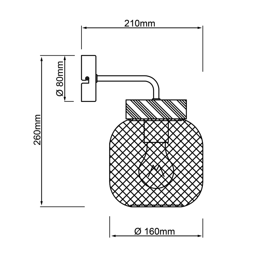 Brilliant - Настенный светильник GIADA 1xE27/40W/230V черный