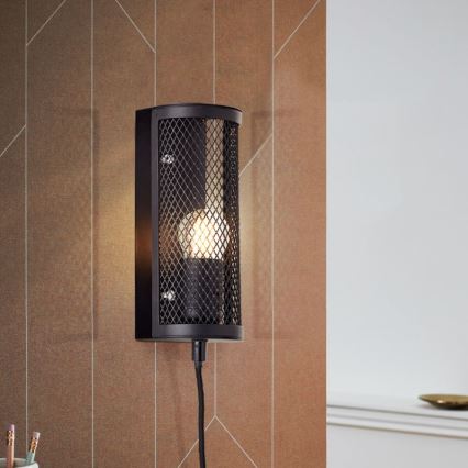 Brilliant - Настенный светильник MAZE 1xE27/40W/230V черный