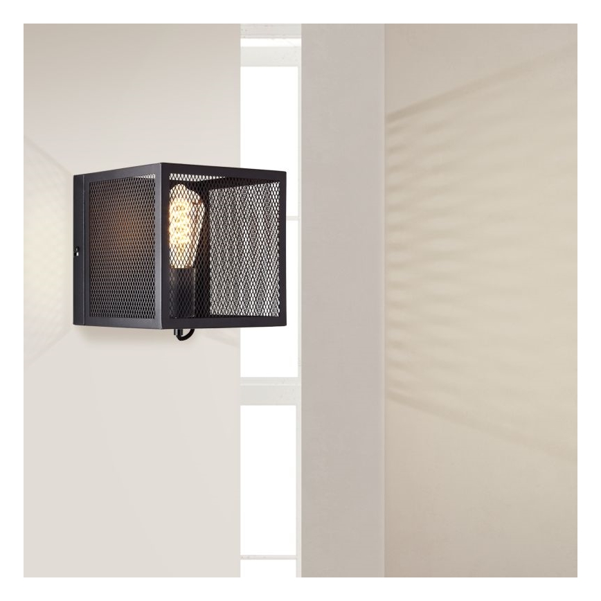Brilliant - Настінний світильник MAZE 1xE27/40W/230V чорний