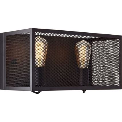 Brilliant - Настінний світильник MAZE 2xE27/40W/230V чорний