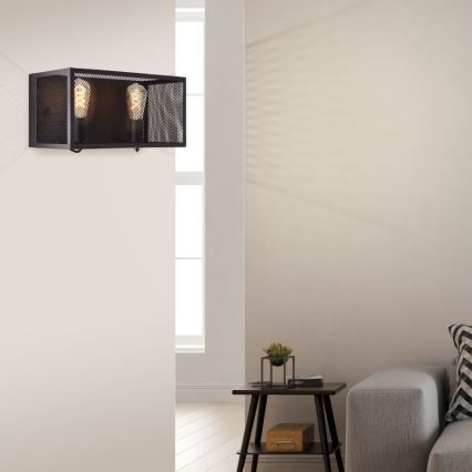 Brilliant - Настінний світильник MAZE 2xE27/40W/230V чорний