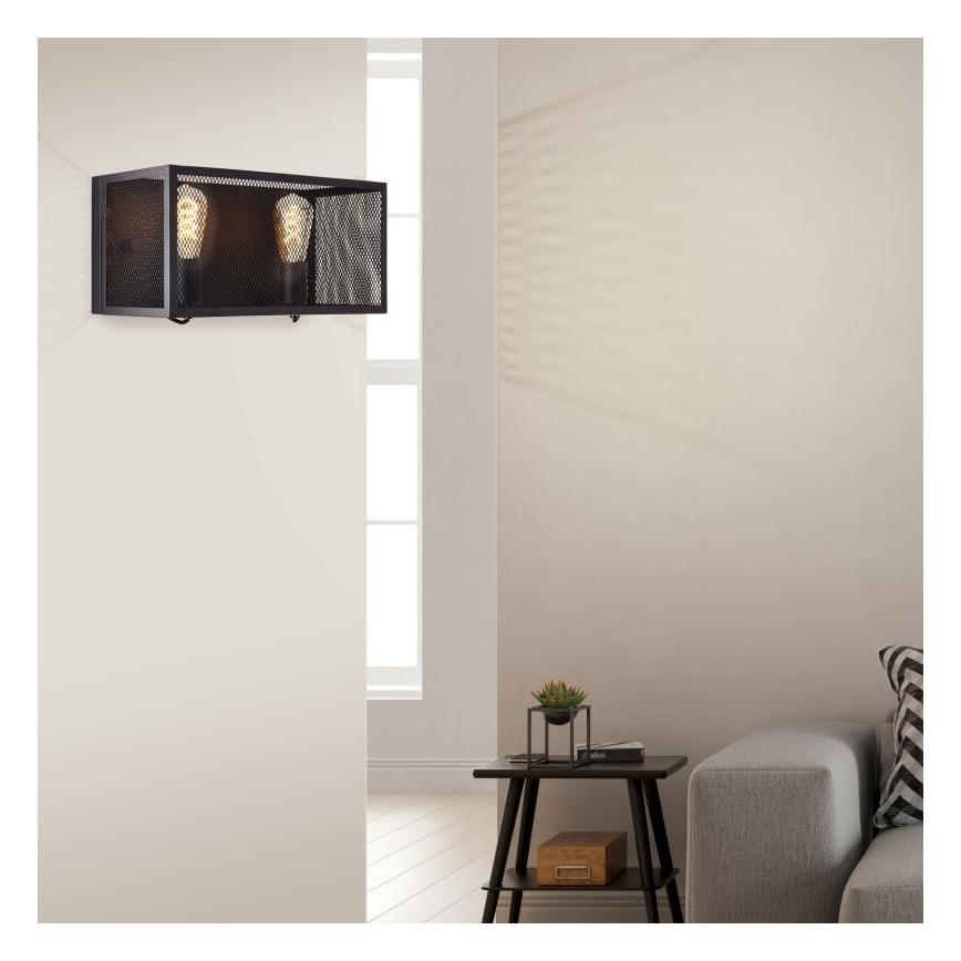 Brilliant - Настінний світильник MAZE 2xE27/40W/230V чорний