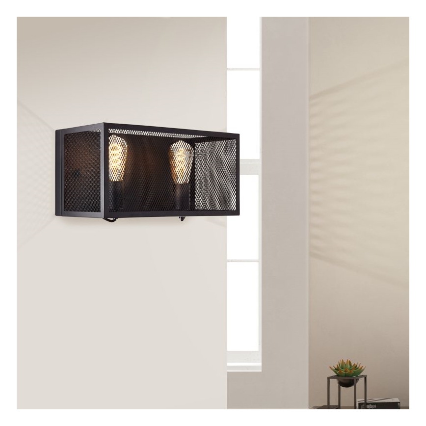 Brilliant - Настінний світильник MAZE 2xE27/40W/230V чорний