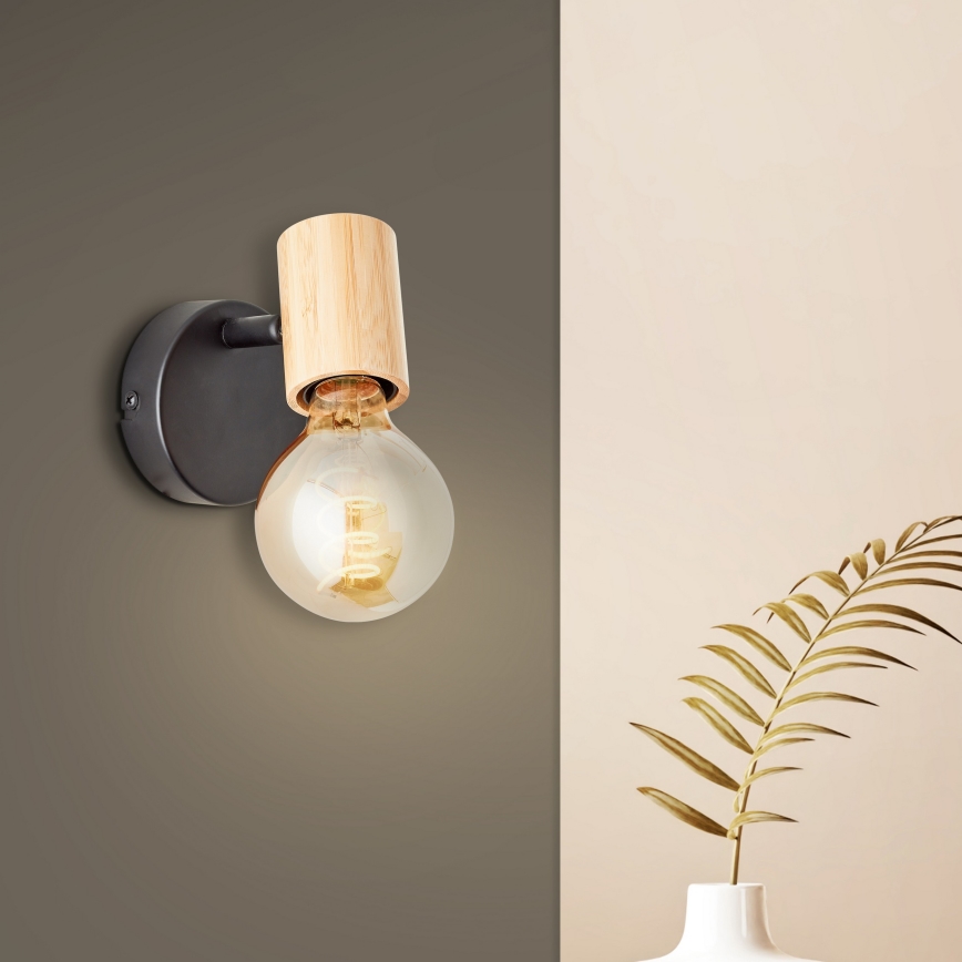 Brilliant - Настінний точковий світильник KERRY 1xE27/40W/230V бамбуковий