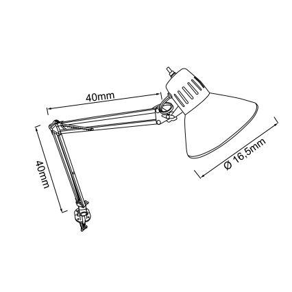 Brilliant - Настольная лампа с прищепкой HOBBY 1xE27/40W/230V белая
