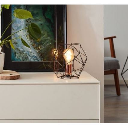 Brilliant - Настольная лампа SYNERGY 1xE27/60W/230V черный/медный