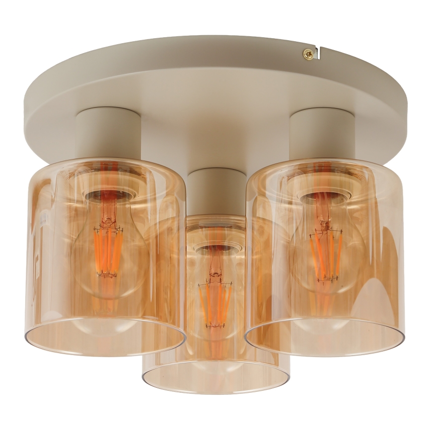Brilliant - Накладна люстра LYSKA 3xE27/20W/230V, діаметр 31 см, кремова/димчасто-бежева
