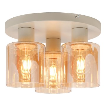 Brilliant - Накладна люстра LYSKA 3xE27/20W/230V, діаметр 31 см, кремова/димчасто-бежева