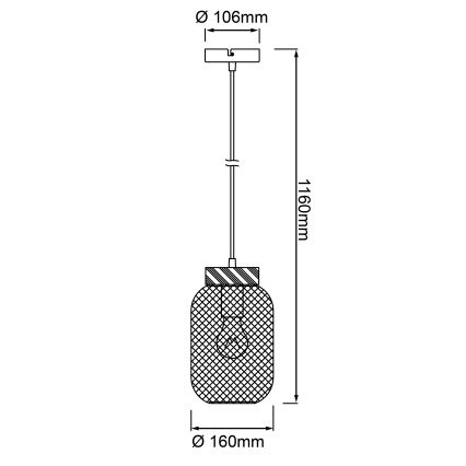 Brilliant - Підвісна люстра на тросі GIADA 1xE27/40W/230V діаметр 16 см сіра