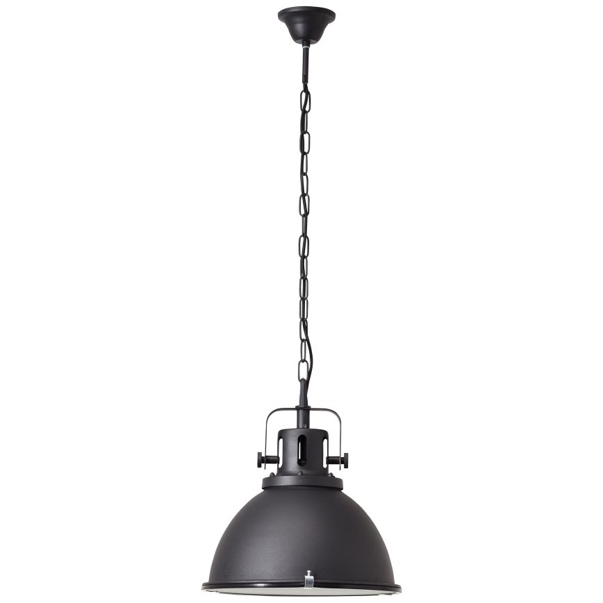 Brilliant - Подвесная люстра на цепи JESPER GLAS 1xE27/60W/230V чёрная