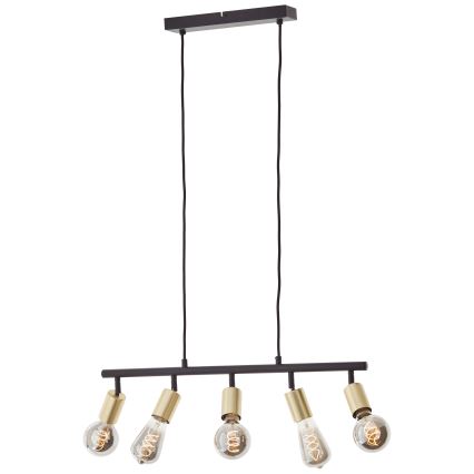 Brilliant - Подвесная люстра на тросе 5xE27/28W/230V чёрный/латунь